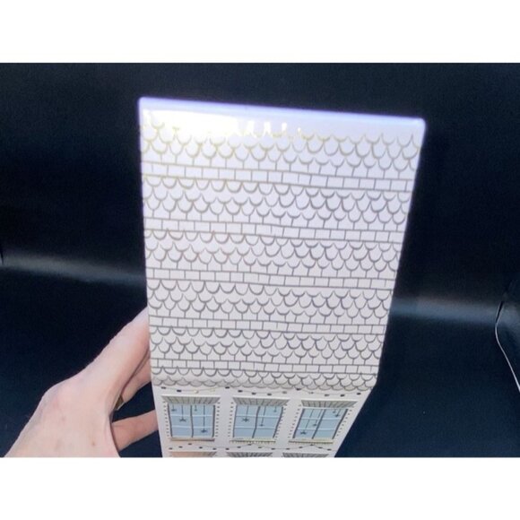 M&S Marks & Spencer Christmas Cookie Tin House LED Light Up Holiday 10" Empty - Picture 12 of 16